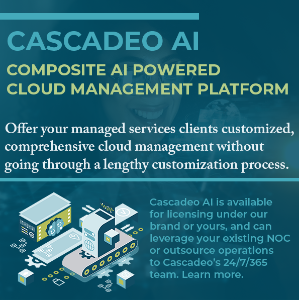 Decorative image representing the front page info of the Cascadeo AI MSP data sheet.